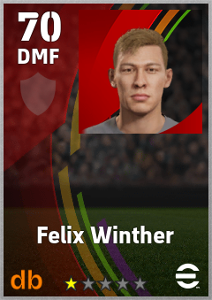 Felix Winther — DMF, OVR 70, MAX 70