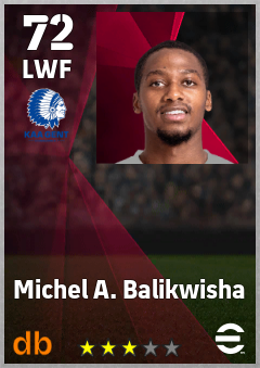 Michel A. Balikwisha — LWF, OVR 72, MAX 72