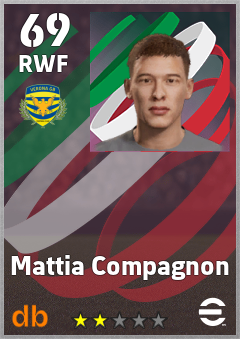 Mattia Compagnon — RWF, OVR 69, MAX 69