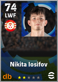 Nikita Iosifov — LWF, OVR 74, MAX 74