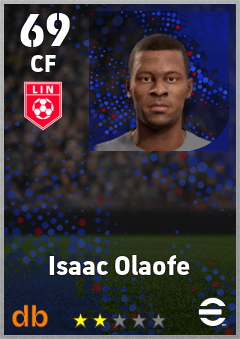 Isaac Olaofe — CF, OVR 69, MAX 69