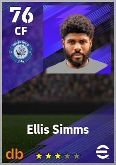 Ellis Simms — CF, OVR 76, MAX 76