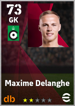 Maxime Delanghe — GK, OVR 73, MAX 73