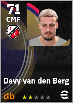 Davy van den Berg — CMF, OVR 71, MAX 71