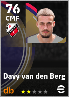 Davy van den Berg — CMF, OVR 76, MAX 76