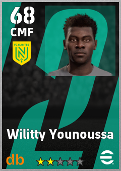 Wilitty Younoussa — CMF, OVR 68, MAX 68