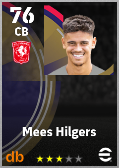 Mees Hilgers — CB, OVR 76, MAX 76