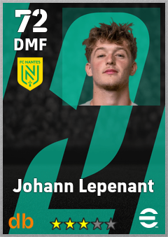 Johann Lepenant — DMF, OVR 72, MAX 72