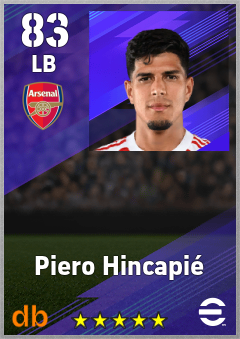 Piero Hincapié — LB, OVR 83, MAX 83