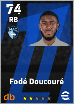 Fodé Doucouré — RB, OVR 74, MAX 74