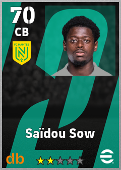 Saïdou Sow — CB, OVR 70, MAX 70