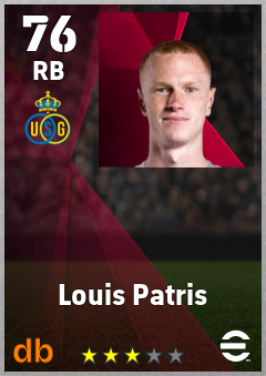 Louis Patris — RB, OVR 76, MAX 76