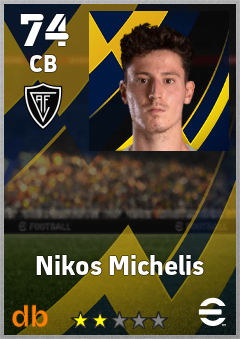 Nikos Michelis — CB, OVR 74, MAX 74