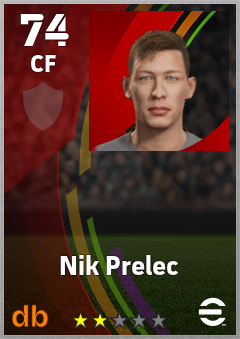 Nik Prelec — CF, OVR 74, MAX 74