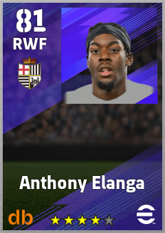 Anthony Elanga — RWF, OVR 81, MAX 81