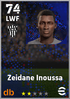 Zeidane Inoussa — LWF, OVR 74, MAX 74
