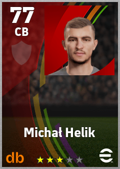 Michał Helik — CB, OVR 77, MAX 77