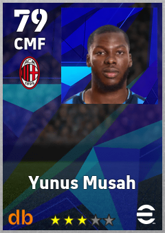 Yunus Musah — CMF, OVR 79, MAX 79