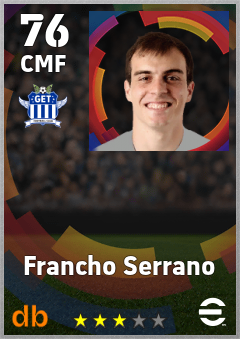Francho Serrano — CMF, OVR 76, MAX 76