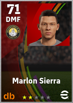 Marlon Sierra — DMF, OVR 71, MAX 71