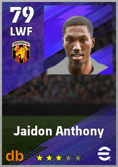 Jaidon Anthony — LWF, OVR 79, MAX 79