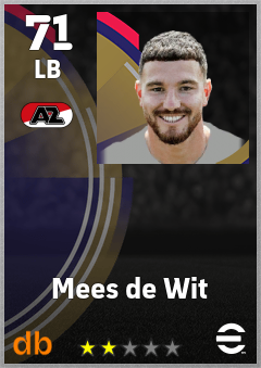 Mees de Wit — LB, OVR 71, MAX 71