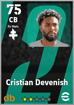 Cristian Devenish — CB, OVR 75, MAX 75