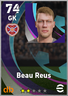 Beau Reus — GK, OVR 74, MAX 74