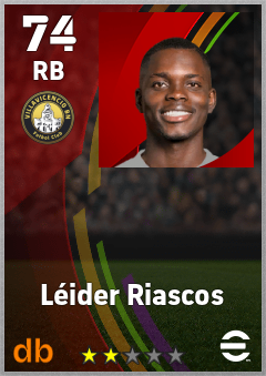 Léider Riascos — RB, OVR 74, MAX 74