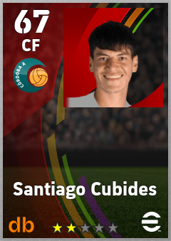 Santiago Cubides — CF, OVR 67, MAX 67