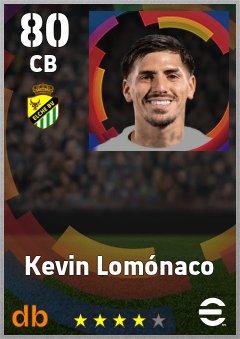 Kevin Lomónaco — CB, OVR 80, MAX 80
