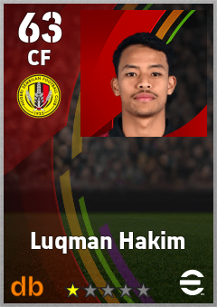 Luqman Hakim — CF, OVR 63, MAX 63