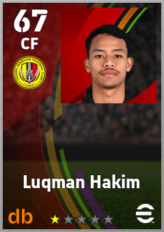 Luqman Hakim — CF, OVR 67, MAX 67