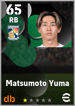 Matsumoto Yuma — RB, OVR 65, MAX 65