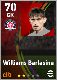 Williams Barlasina — GK, OVR 70, MAX 70