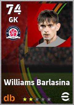 Williams Barlasina — GK, OVR 74, MAX 74