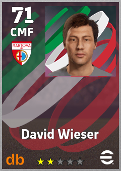 David Wieser — CMF, OVR 71, MAX 71