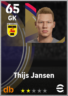 Thijs Jansen — GK, OVR 65, MAX 65