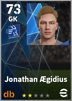 Jonathan Ægidius — GK, OVR 73, MAX 73