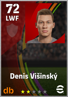 Denis Višinský — LWF, OVR 72, MAX 72