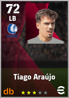 Tiago Araújo — LB, OVR 72, MAX 72