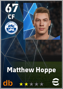 Matthew Hoppe — CF, OVR 67, MAX 67