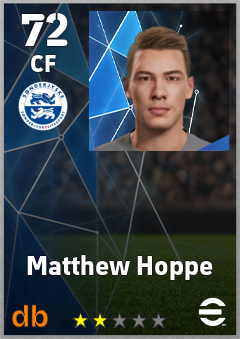 Matthew Hoppe — CF, OVR 72, MAX 72