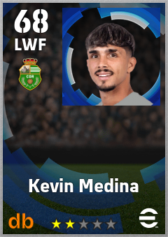 Kevin Medina — LWF, OVR 68, MAX 68
