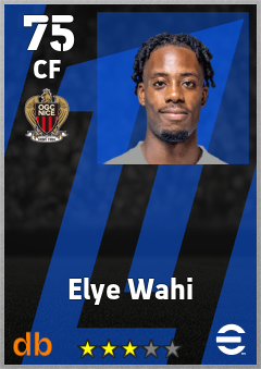Elye Wahi — CF, OVR 75, MAX 75