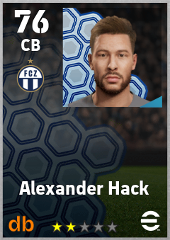 Alexander Hack — CB, OVR 76, MAX 76