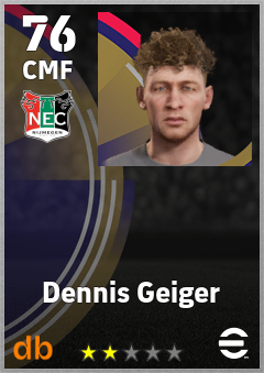 Dennis Geiger — CMF, OVR 76, MAX 76