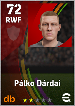 Pálko Dárdai — RWF, OVR 72, MAX 72