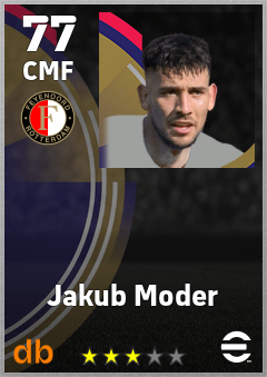 Jakub Moder — CMF, OVR 77, MAX 77