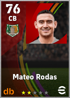 Mateo Rodas — CB, OVR 76, MAX 76